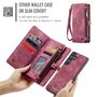 F�r Samsung Galaxy S25 5G Kunstleder Multifunktion Tasche H�lle Rot