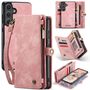 F�r Samsung Galaxy S25 5G Kunstleder Multifunktion Tasche H�lle Pink