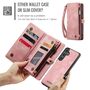 F�r Samsung Galaxy S25 5G Kunstleder Multifunktion Tasche H�lle Pink