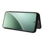 F�r Xiaomi 15 Pro Carbon Faser Flip Textur Design Schutz H�lle Schwarz