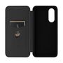 F�r OnePlus Nord CE4 Lite Carbon Faser Flip Textur H�lle Case Schwarz