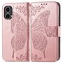 F�r Motorola Moto G85 Kunstleder Schmetterling Book Wallet H�lle Rosa