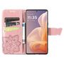 F�r Motorola Moto G85 Kunstleder Schmetterling Book Wallet H�lle Rosa