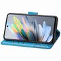 F�r ZTE Blade A75 4G Kunstleder Schmetterling Wallet H�lle Tasche Blau