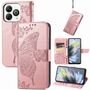 F�r ZTE Blade A75 4G Kunstleder Schmetterling Wallet H�lle Tasche Rosa