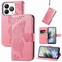 F�r ZTE Blade A75 4G Kunstleder Schmetterling Wallet H�lle Tasche Pink
