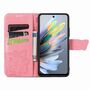 F�r ZTE Blade A75 4G Kunstleder Schmetterling Wallet H�lle Tasche Pink