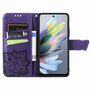 F�r ZTE Blade A75 4G Kunstleder Schmetterling Wallet H�lle Tasche Lila