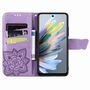 F�r ZTE Blade A75 4G Kunstleder Schmetterling H�lle Tasche Hell-Lila