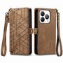F�r ZTE Blade A75 4G Design Kunstleder Zipper Book Wallet Tasche Braun