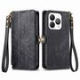 F�r ZTE Blade A75 4G Design Kunstleder Zipper Wallet Tasche Schwarz