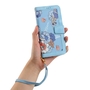 F�r Google Pixel 9a Kunstleder Wallet Blumen Tasche H�lle Hellblau
