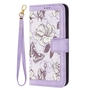 F�r Google Pixel 9a Kunstleder Book Wallet Blumen Tasche H�lle Lila