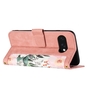 Fr Google Pixel 9a Kunstleder Book Wallet Blumen Tasche Hlle Rosa