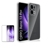 F�r Oppo Reno 13 Pro 5G TPU Silikon H�lle Transparent + Curved Glas 