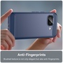 F�r Google Pixel 9a Carbon Brushed Design Textur TPU Handy H�lle Blau
