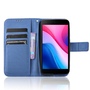 F�r ZTE Blade A35 Lite Design Book Wallet Kunstleder H�lle Tasche Blau
