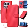 F�r Xiaomi Redmi Note 14 Pro 5G Carbon Fiber Kunstleder H�lle Rot
