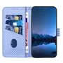 F�r Xiaomi Redmi Note 14 Pro 5G Carbon Fiber Kunstleder H�lle H- Blau