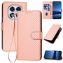 F�r Xiaomi Redmi Note 14 Pro 5G Carbon Fiber Kunstleder H�lle Rosa