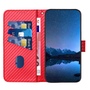 F�r Xiaomi Redmi Note 14 Pro Plus 5G Carbon Fiber Kunstleder H�lle Rot