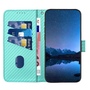 F�r Xiaomi Redmi Note 14 Pro Plus Carbon Fiber Kunstleder H�lle T�rkis