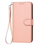 F�r Xiaomi Redmi Note 14 5G Carbon Fiber Kunstleder Tasche H�lle Rosa