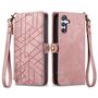 F�r Samsung Galaxy A56 / A36 Kunstleder Zipper Book Wallet Tasche Rosa