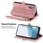 F�r Samsung Galaxy A56 / A36 Kunstleder Zipper Book Wallet Tasche Rosa
