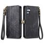F�r Samsung Galaxy A56 / A36 Kunstleder Zipper Wallet Tasche Schwarz