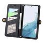 F�r Samsung Galaxy A56 / A36 Kunstleder Zipper Wallet Tasche Schwarz