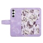F�r Samsung Galaxy A56 / A36 Kunstleder Wallet Blumen Tasche Case Lila