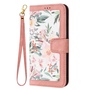 F�r Samsung Galaxy A56 / A36 Kunstleder Wallet Blumen Tasche Case Rosa