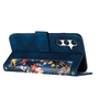 F�r Samsung Galaxy A56 / A36 Kunstleder Wallet Blumen Tasche D- Blau