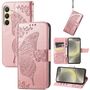 F�r Samsung Galaxy A56 / A36 Kunstleder Schmetterling Book H�lle Rosa