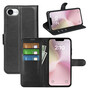 Fr Apple iPhone 16e Kunstleder Book Wallet Handy Tasche Hlle Schwarz