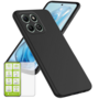 F�r ZTE Blade V70 Silikon TPU Schutz H�lle Case Schwarz + 9H Hart Glas 