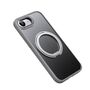 F�r Apple iPhone 16e Frosted 360 Ring MagSafe TPU + PC H�lle Case Grau