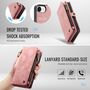 Fr Apple iPhone 16e Kunstleder Multifunktion Zipper Tasche Hlle Pink