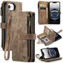 Fr Apple iPhone 16e Kunstleder Multifunktion Wallet Tasche Case Braun