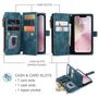 F�r Apple iPhone 16e Kunstleder Multifunktion Wallet Tasche Case Blau