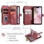 Fr Apple iPhone 16e Kunstleder Multifunktion Wallet Tasche Case Rot