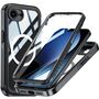 F�r Apple iPhone 16e MagSafe 360 Body Hybrid Tasche Bumper Schwarz