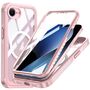 f�r Apple iPhone 17e / 16e MagSafe 360 Grad Hybrid Tasche Bumper Rosa