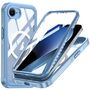 F�r Apple iPhone 16e MagSafe 360 Body Hybrid Tasche Bumper H�lle Blau