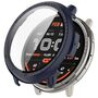 F�r Amazfit Active 2 Kunststoff PC Smart H�lle + H9 Hart Glas D- Blau