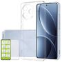 F�r Xiaomi Poco F7 Pro Silikon TPU H�lle Transparent + H9 Hart Glas