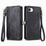 F�r Apple iPhone 16e Kunstleder Zipper Book Wallet Tasche Schwarz