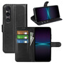 F�r Sony Xperia 1 VII Kunstleder Book Wallet Tasche H�lle Schwarz