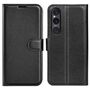 F�r Sony Xperia 1 VII Kunstleder Book Wallet Tasche H�lle Schwarz